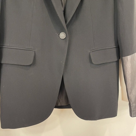 Rag & Bone | Black/Black Timeless Single Breasted Blazer with Leather Trim NWT 4 - Picture 7 of 16